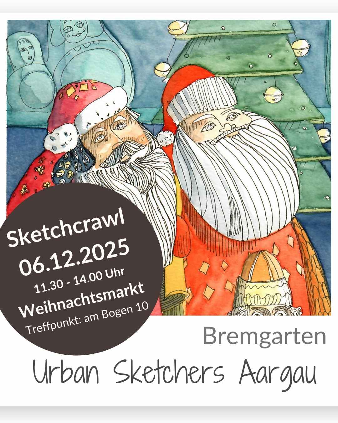 1 #urbansketching #bremgarten #urbanart #sketchcrawl #sketchbooktour #bremgartenag #skizzenbuch #kreativsein #usk #susannebrem #artakademie<br />