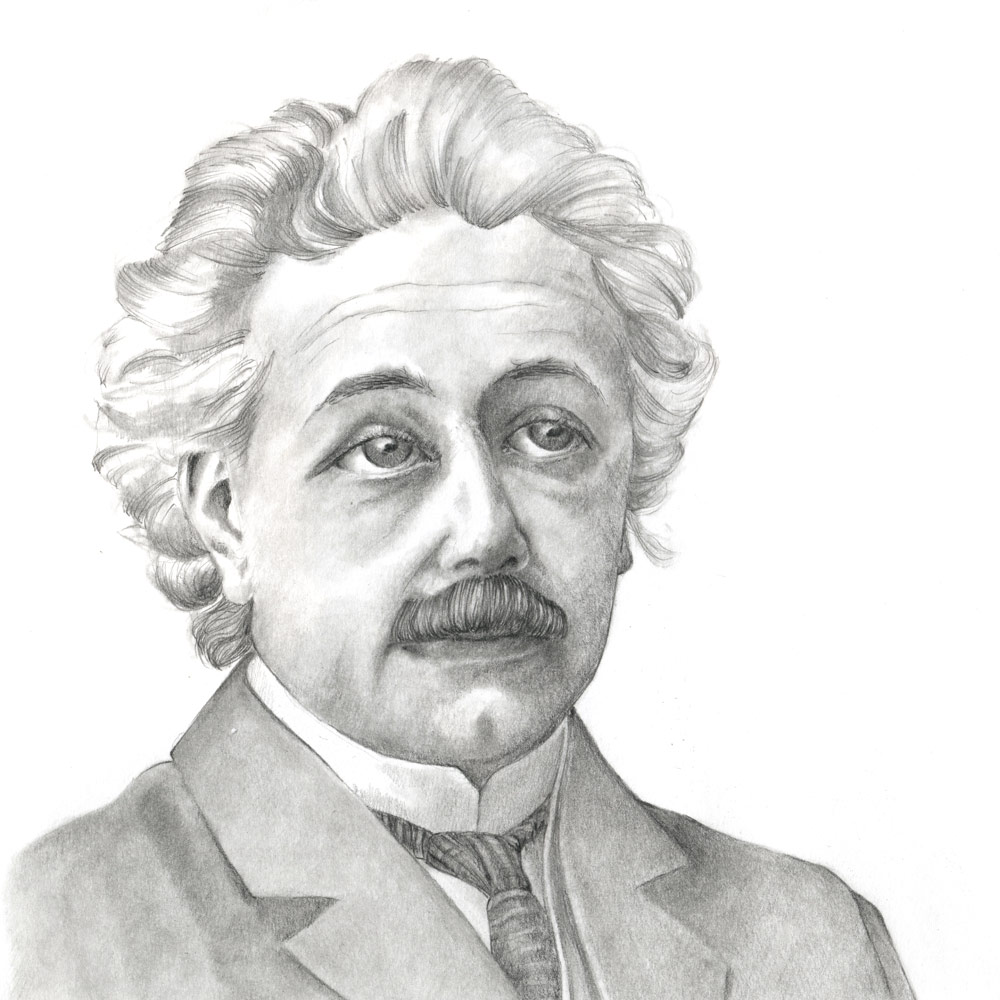 Einstein Susanne Brem Bleistiftzeichnung