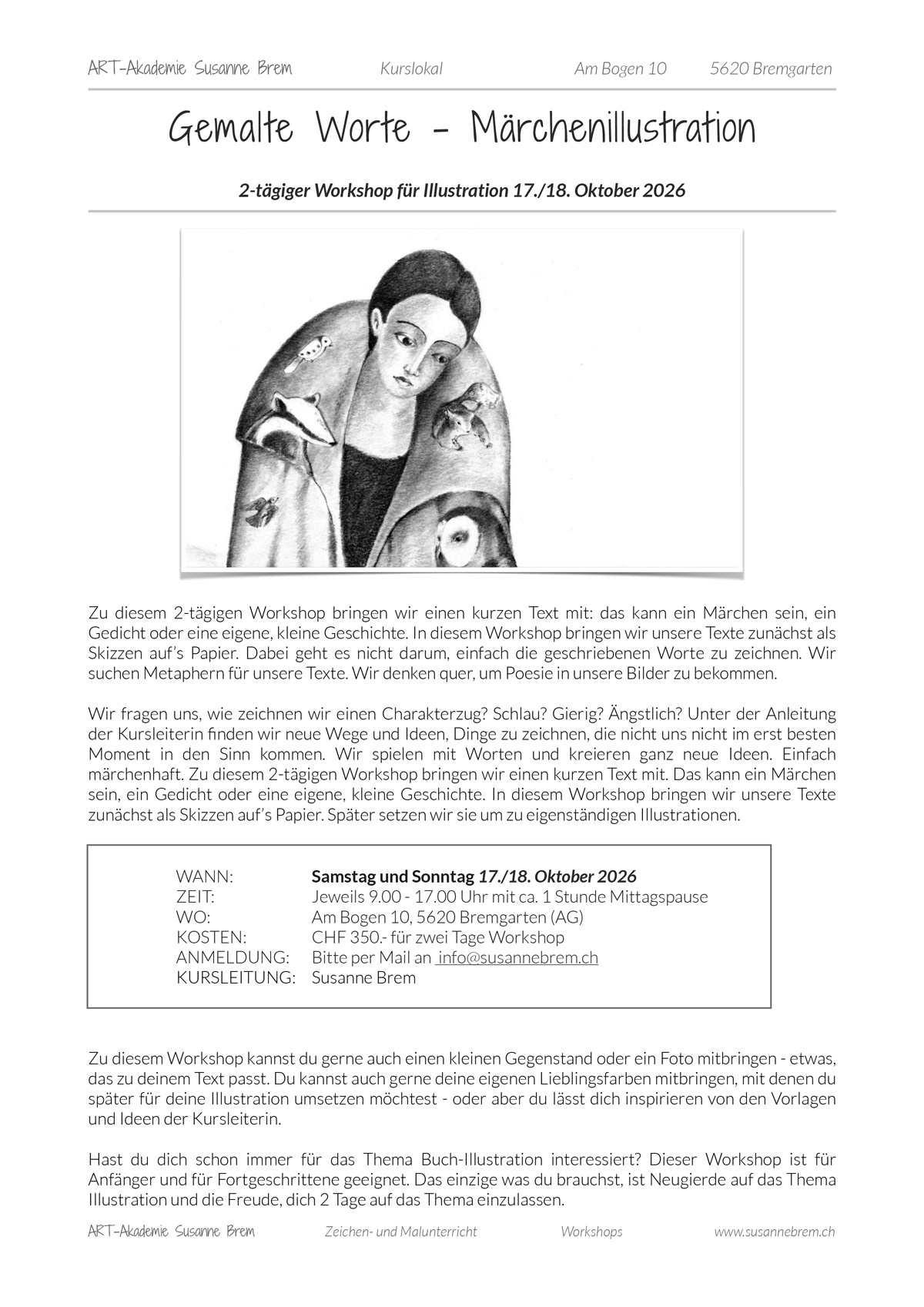 2603-Flyer-Gemalte-Worte workshop, workshopsochenende, gemalt Worte, Workshop, Illustration, Illustrationsworkshop, Märchenillustration, Buchillustration, Kinderbuchillustration