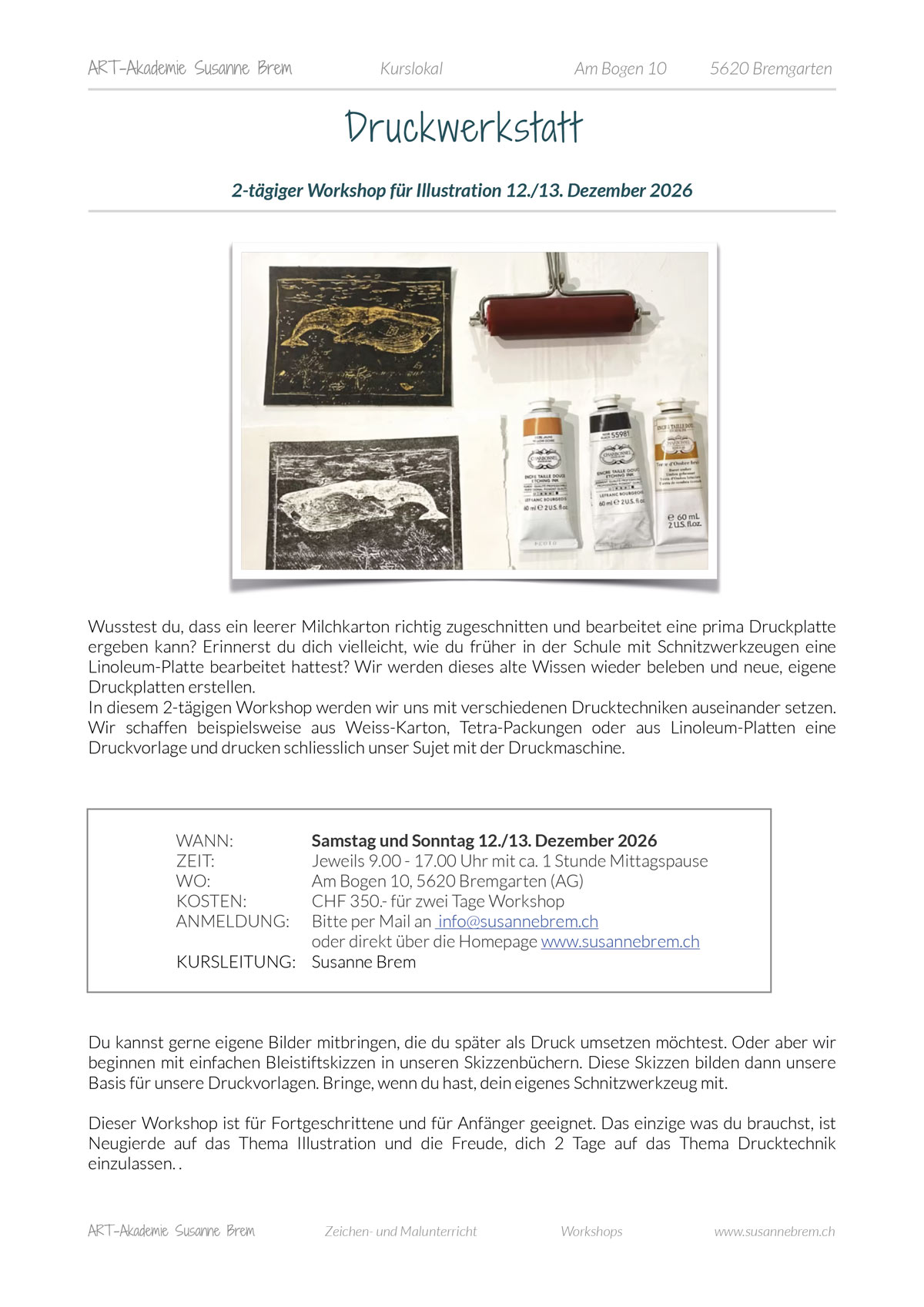 2612-Flyer-Druckwerkstatt-lo Druckwerkstatt, Artakademie, bremgarten, susanne brem