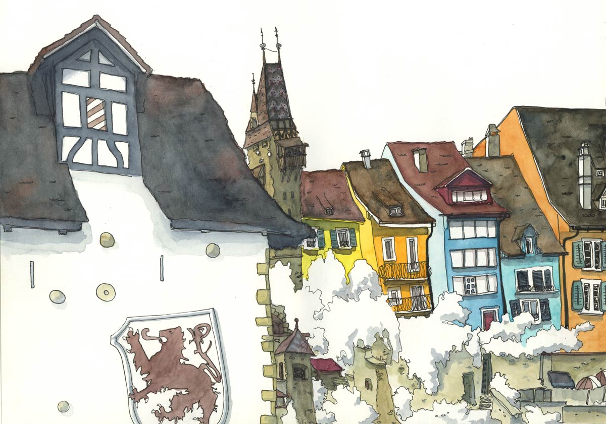 Bremgarten Atelier Kurse für zeichnen und malen, Workshops für Illustration, Malreisen