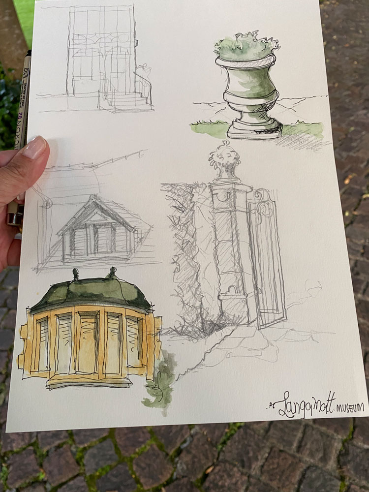 Zeichnen und Urban Sketchen im Park der Villa Langmatt, Leitung Susanne Brem