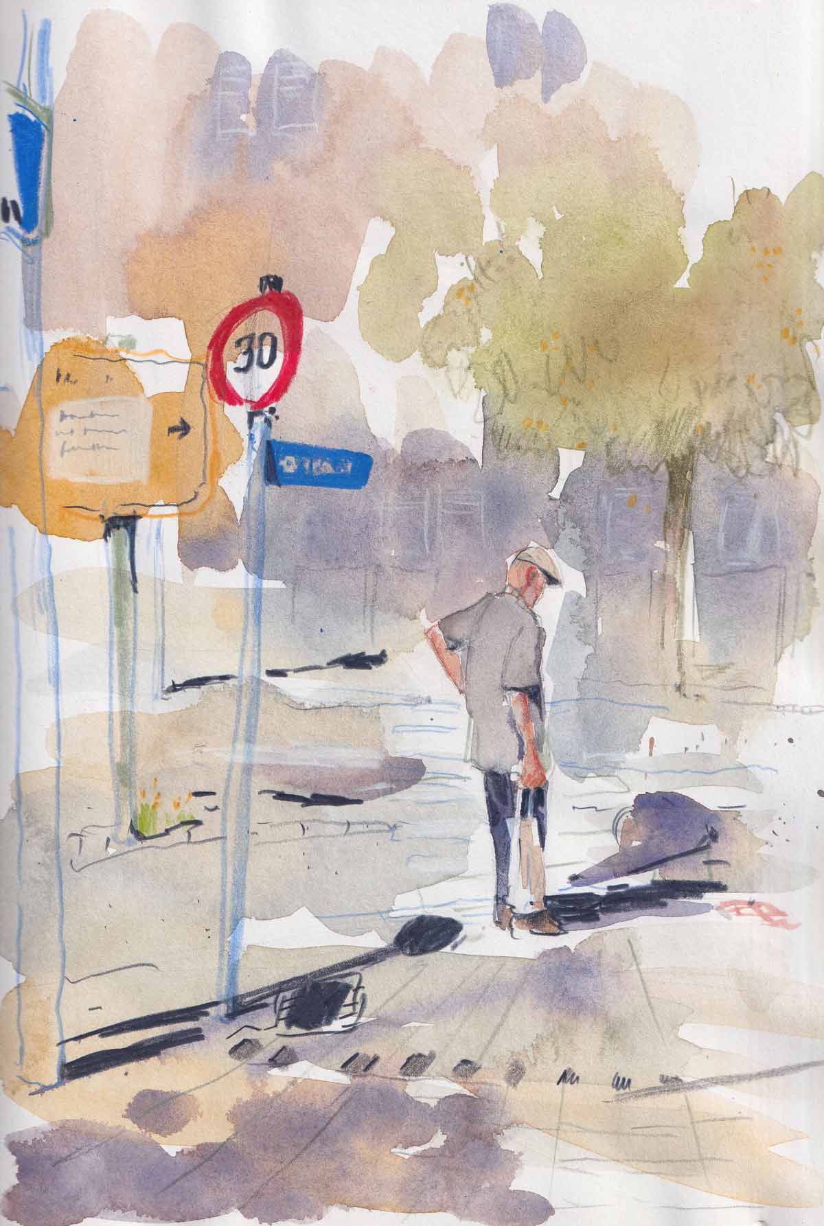 Nadja-Pidan-Schwaikheim3-lo- Gastworkshop, Workshop Urbansketching, Gastdozentin, Nadja Pidan, Stuttgart, ArtAkademie, Bremgarten, Susanne Brem, Sketchbookart