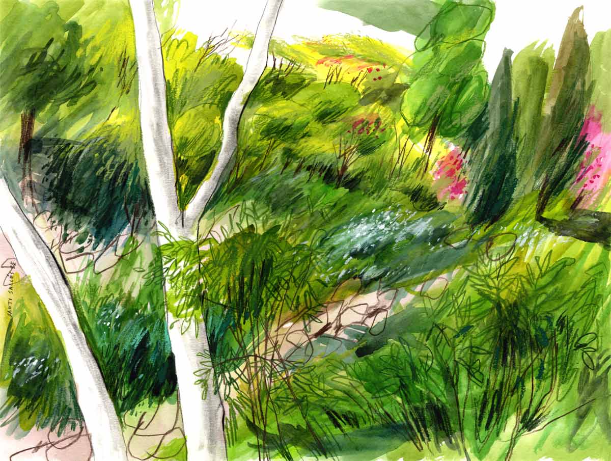Gastworkshop, Workshop Urbansketching, Natural green, Panorama, Santi Salles, Barcelona, Gastdozent, ArtAkademie, Bremgarten, Susanne Brem,