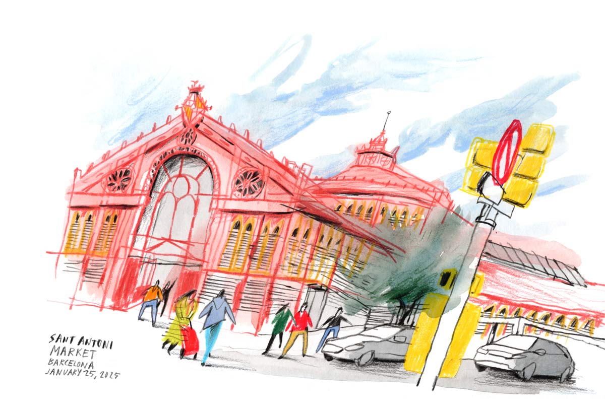 Gastworkshop, Workshop Urbansketching, Natural green, Panorama, Santi Salles, Barcelona, Gastdozent, ArtAkademie, Bremgarten, Susanne Brem,