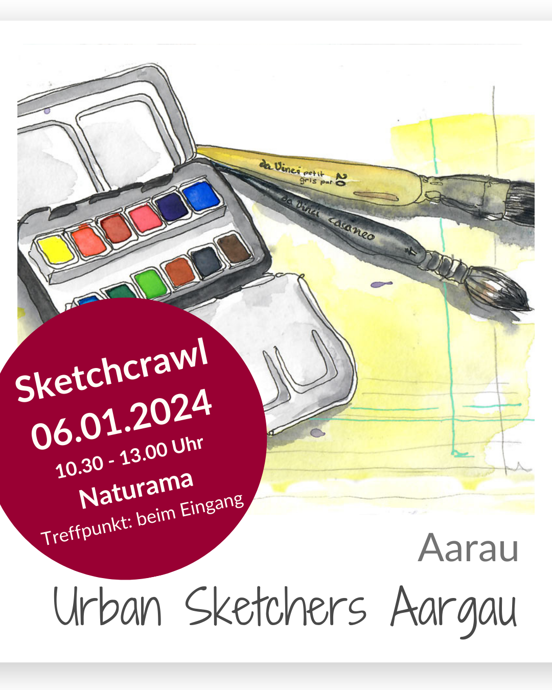 Urban Sketchen, sketchcrawl, Aargauer Urbansketchers, Urbansketcherswitzerland, Naturama susannebrem