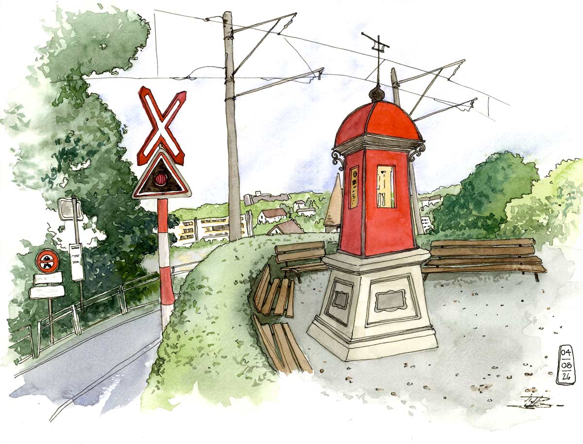 Wetterstation, Sketch, Urbansketch, Bremgarten, Susanne Brem, art-akademie
